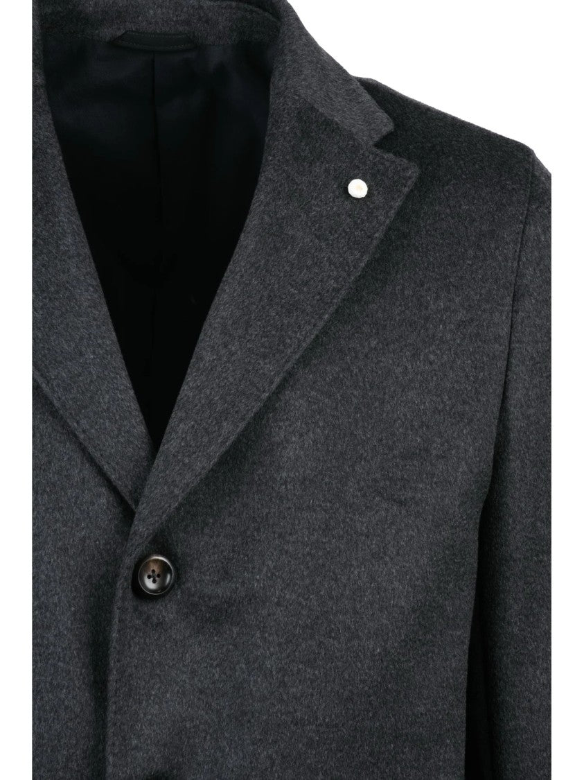 Luigi Bianchi Grey Virgin Wool-Cashmere Coat