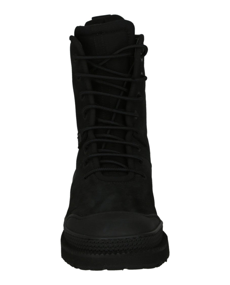 Ferragamo Mixed Media Combat Boots