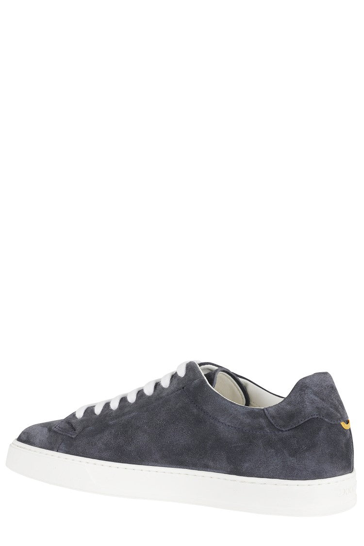 Doucal's Navy Blue Suede Rubber-Sole Sneakers