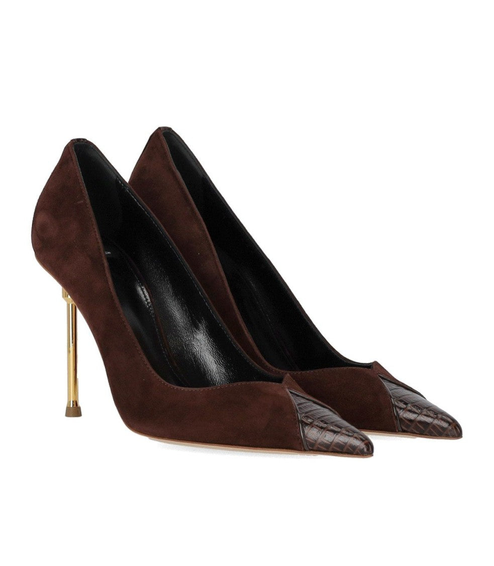 Elisabetta Franchi Brown Suede Pump