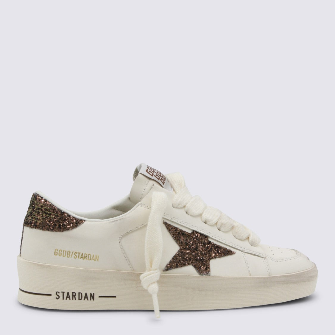Golden Goose White And Beige Leather Super Star Sneakers
