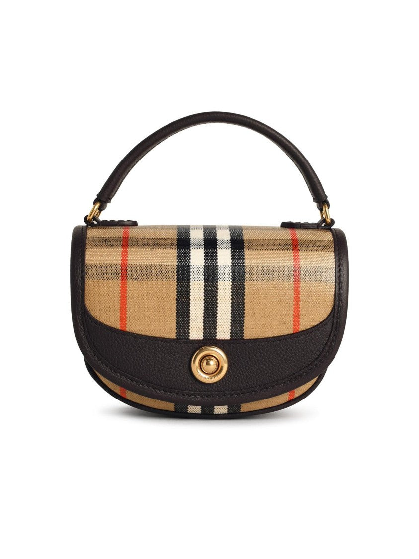 Burberry Mini 'Highlands' Bag In Sand Cotton Blend