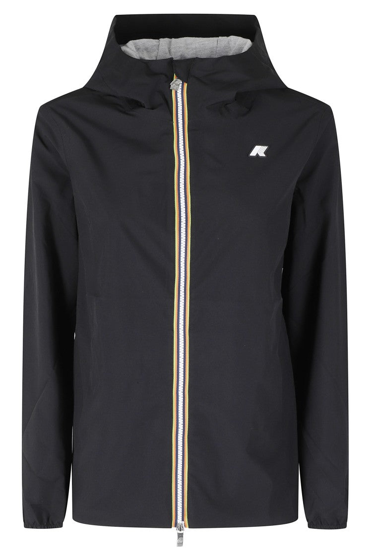 K-Way Black Marguerite Stretch Poly Jersey Waterproof Polyester Jacket