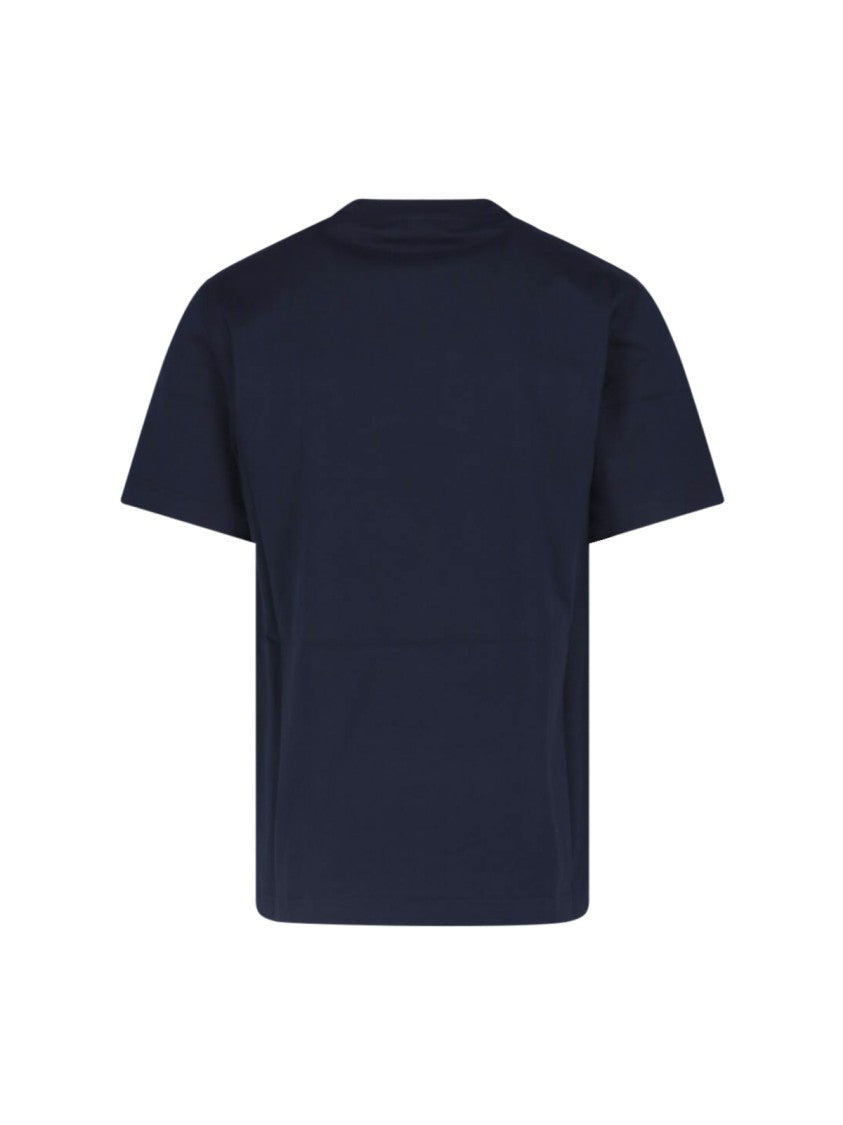 Burberry Navy Cotton T-Shirt With Ekd Logo
