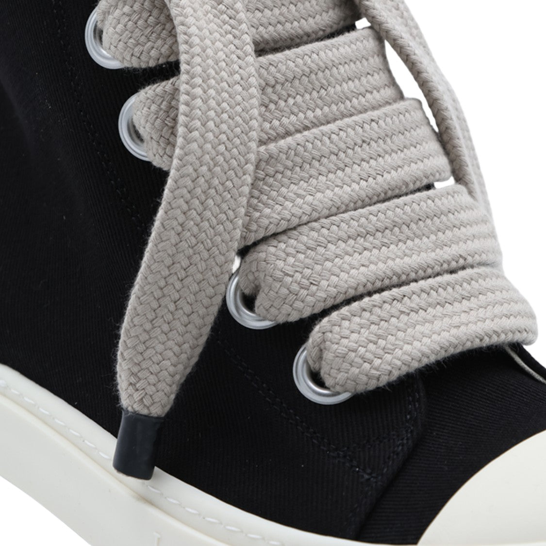 Drkshdw By Rick Owens High-Top Sneakers With Oversized Beige Laces And Chunky Sole