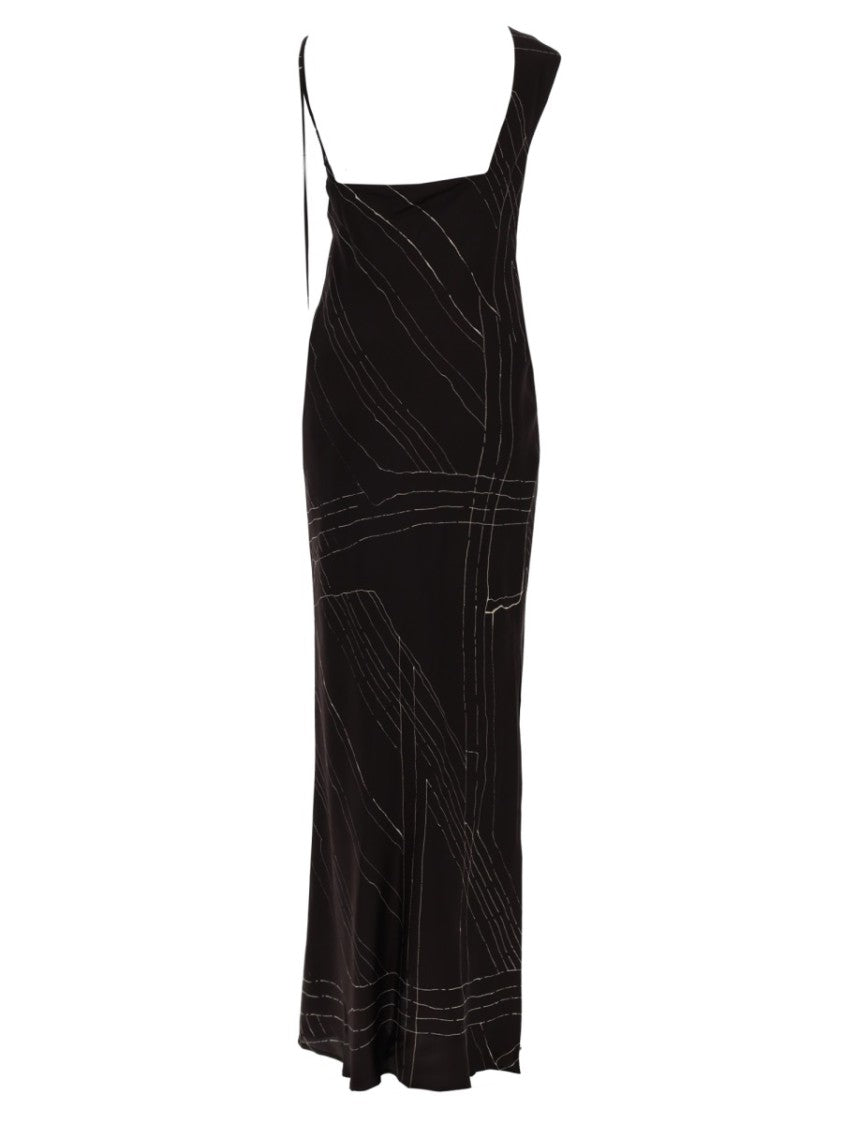 Alysi Multicolor Silk Asymmetrical Long Dress