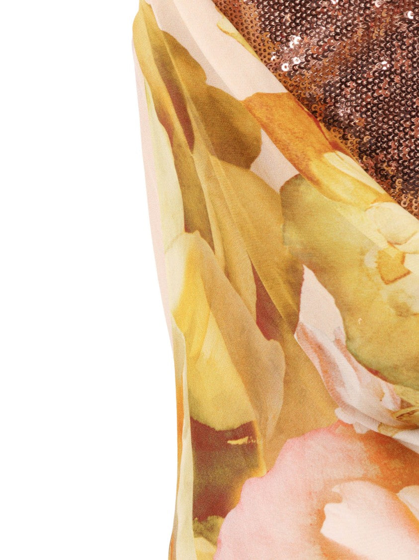 Clips Pastel Floral Sequined Maxi Dress