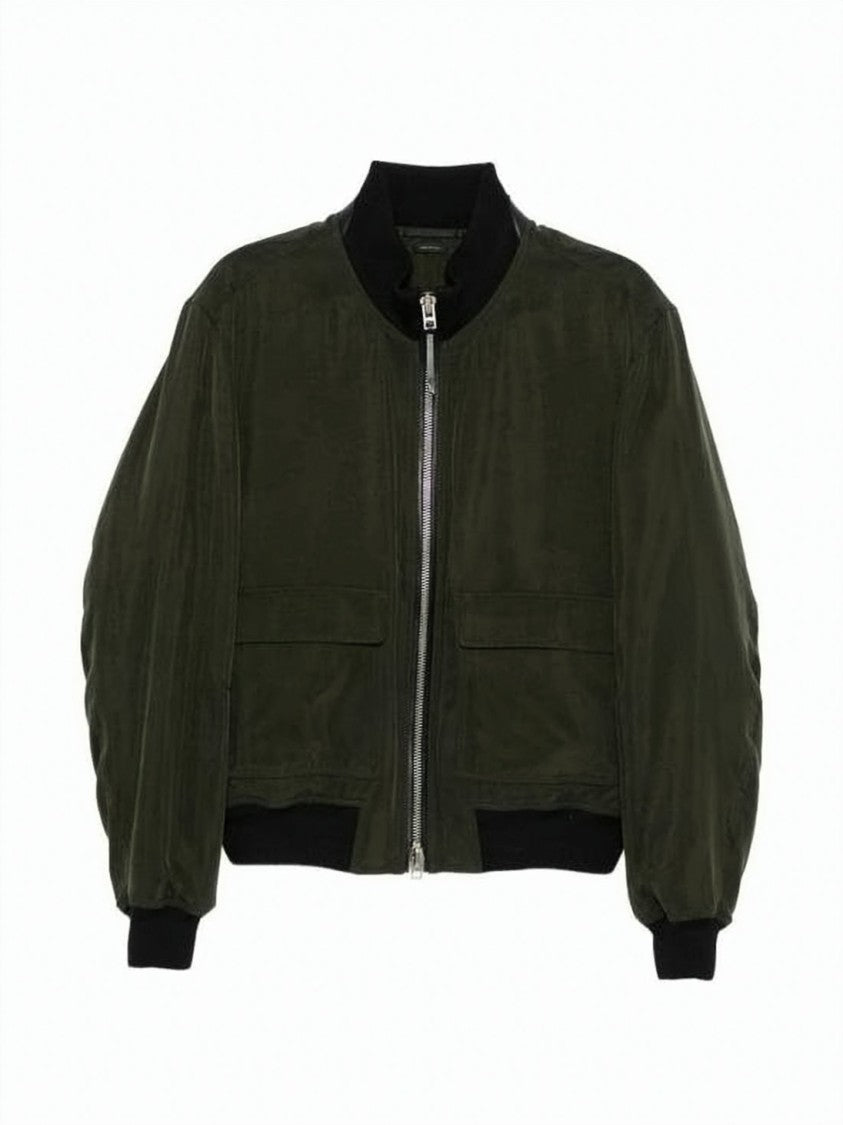 Tom Ford Boxy Olive Green Jacket With Voluminous Sleeves