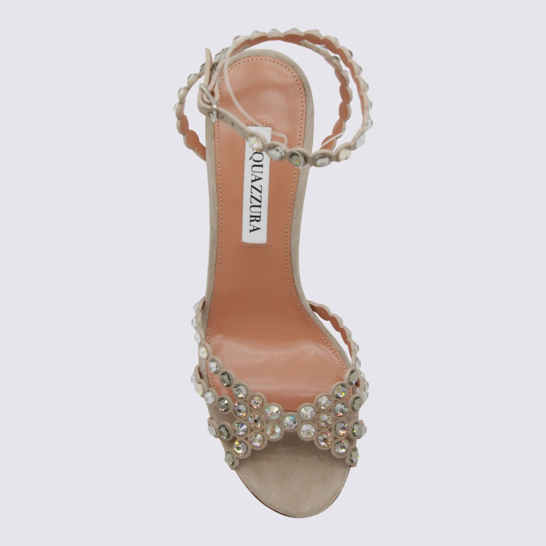 Aquazzura High-Heeled Sandals With Rhinestone Embellishment