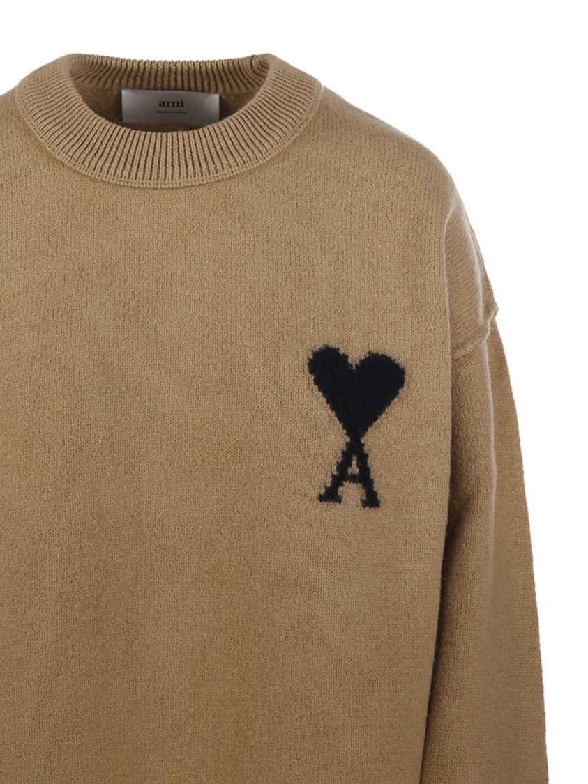 Ami Adc Round Neck Sweater Felted Merino