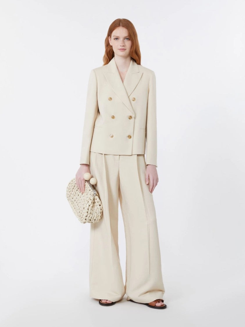 Max Mara Pleated High-Waist Trousers With Wide-Leg Design