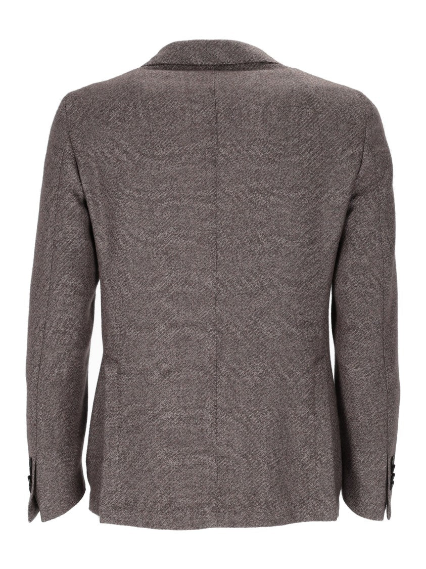 L.B.M. 1911 Brown Drop S Textured Blazer