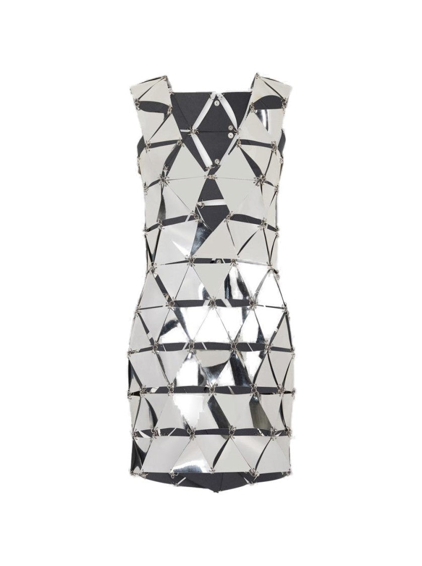 Rabanne Short Dress In Assembly Miroir