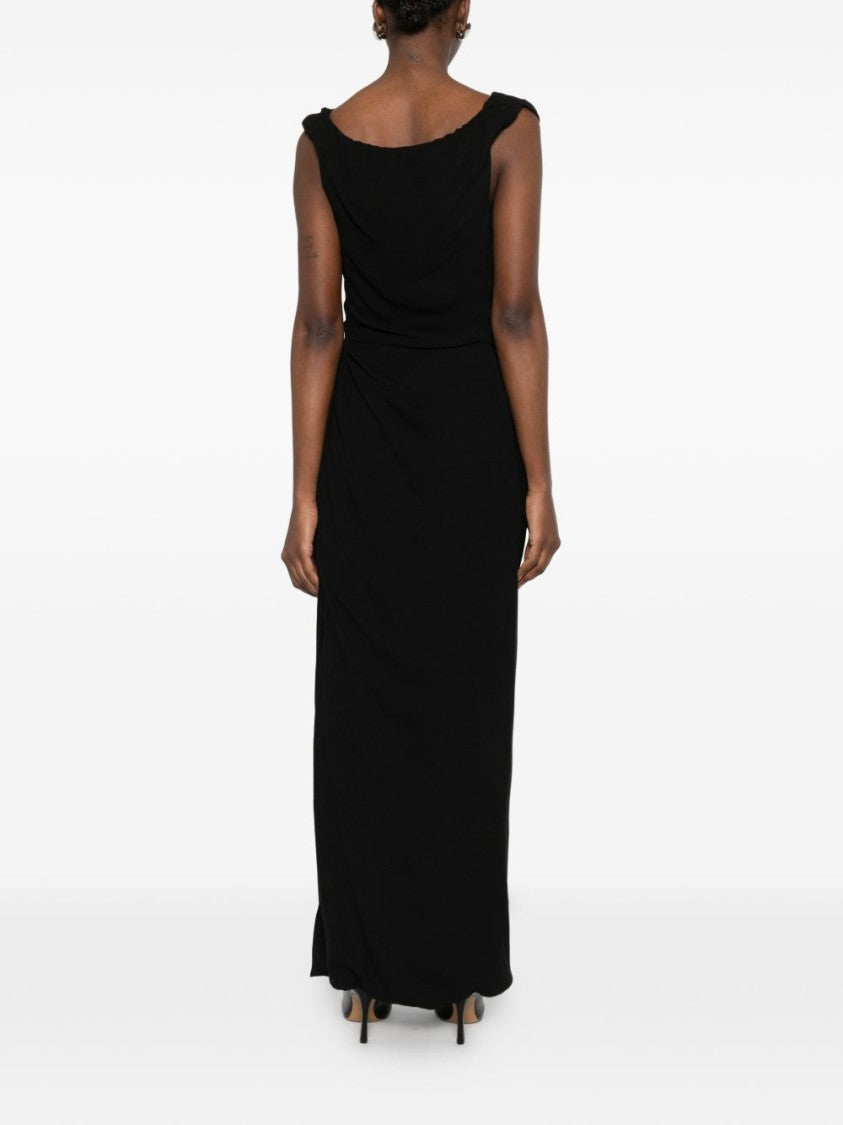 Vivienne Westwood Black Draped Square Neck Bodycon Dress