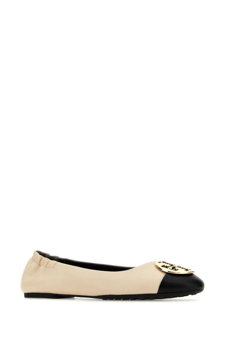 Tory Burch Sand Nappa Leather Claire Ballerinas