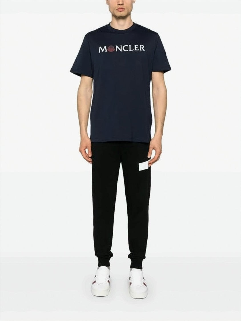 Moncler Crew Neck Cotton T-Shirt With Bold Logo