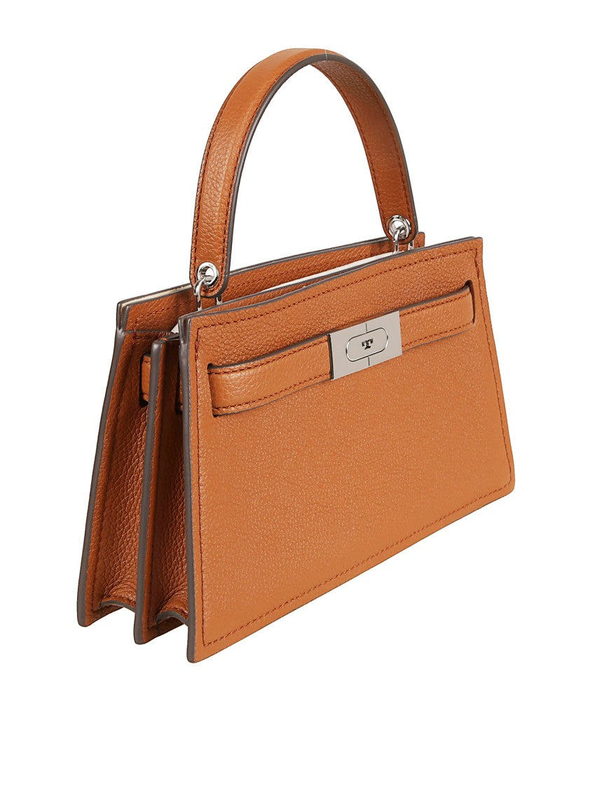 Tory Burch Trapezoidal Leather And Suede Handbag