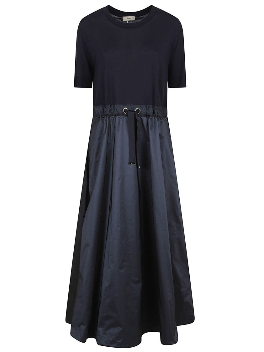 Herno Cotton Jersey Taffeta Dress