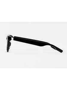 Aether Audio Eyewear Modern Angular Black Acetate Sunglasses
