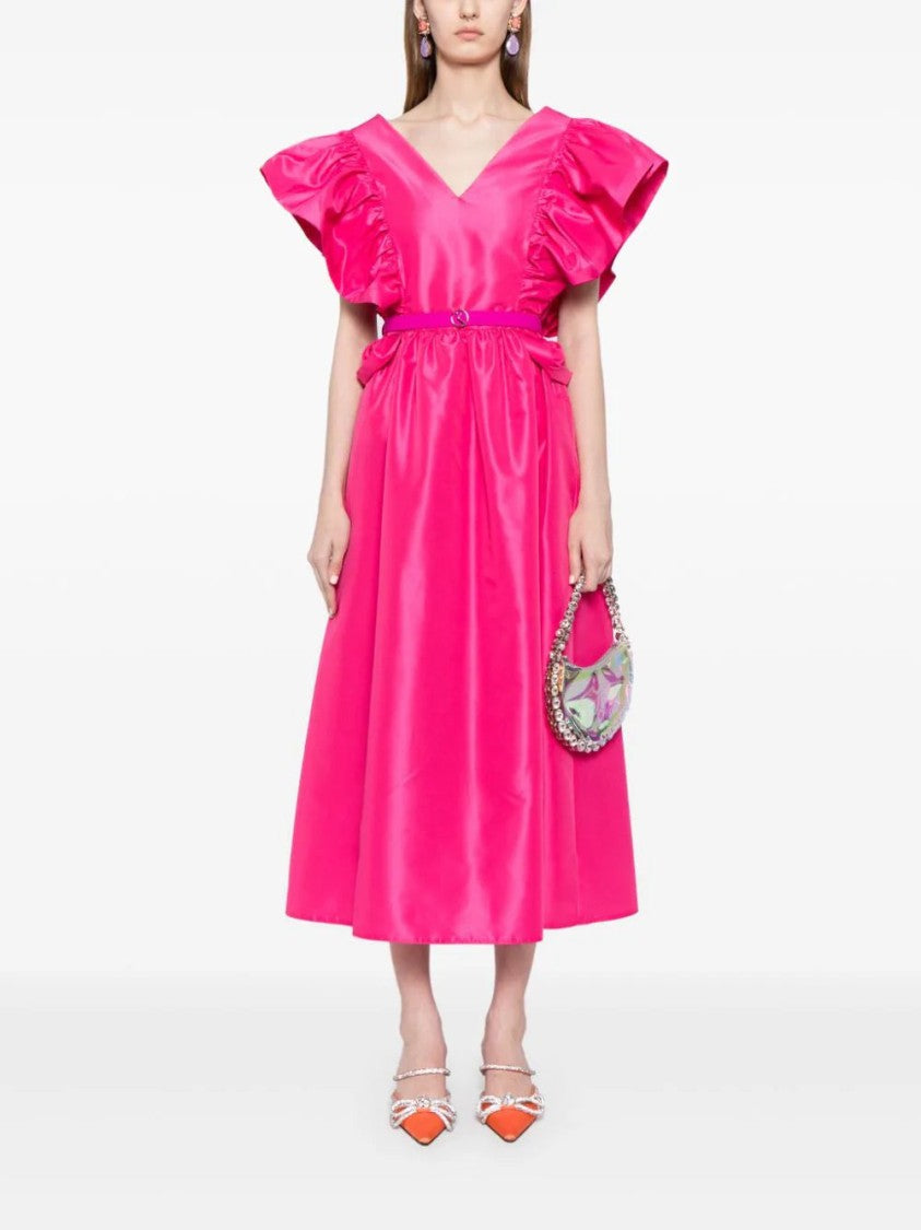Saiid Kobeisy Taffeta Dress With Gathered Sleeves
