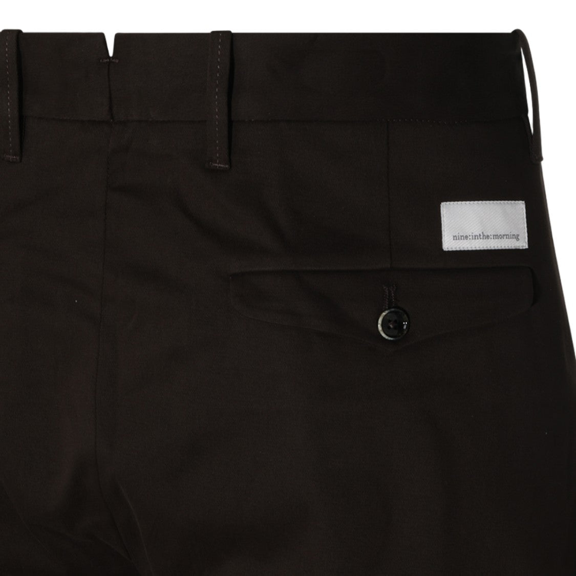 Nine In The Morning Black Minimalist Button Closure Tailored Straight-Leg Pants