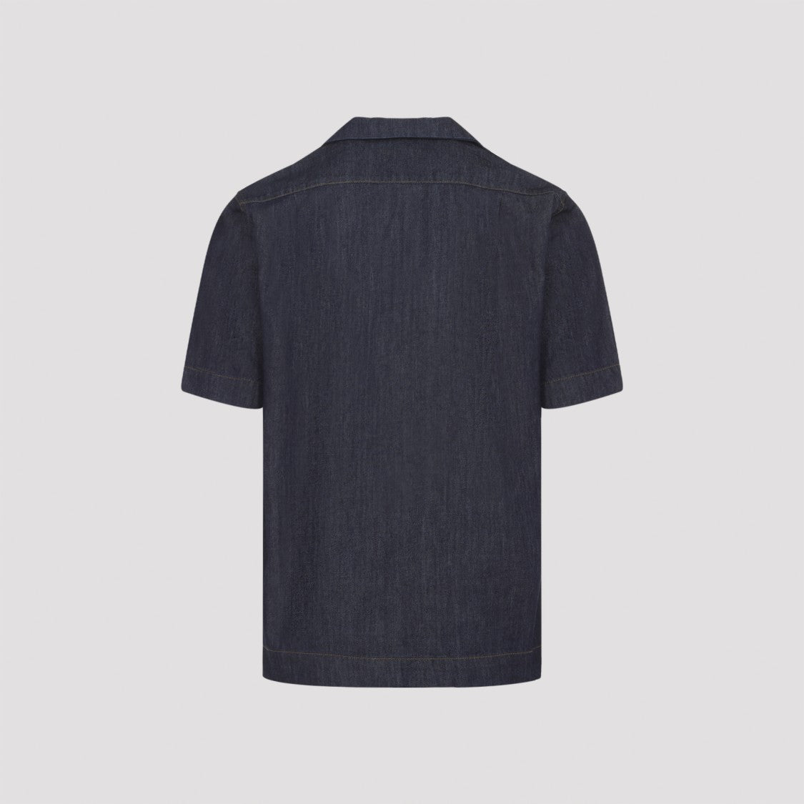 Dries Van Noten Dark Denim Short-Sleeve Shirt