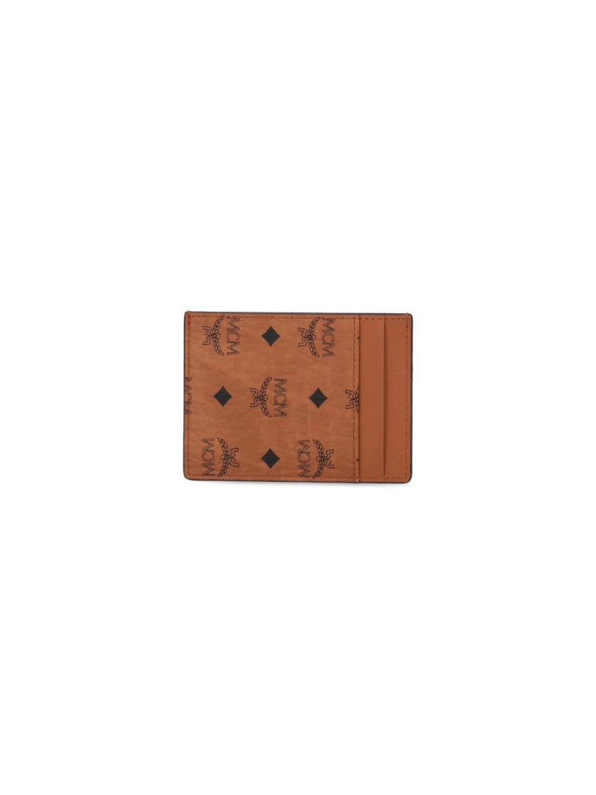 Mcm Brown Visetos Eco-Leather Aren Card Holder