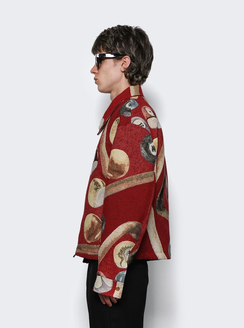 Amiri Billiards Tapestry Blouson Deep Red