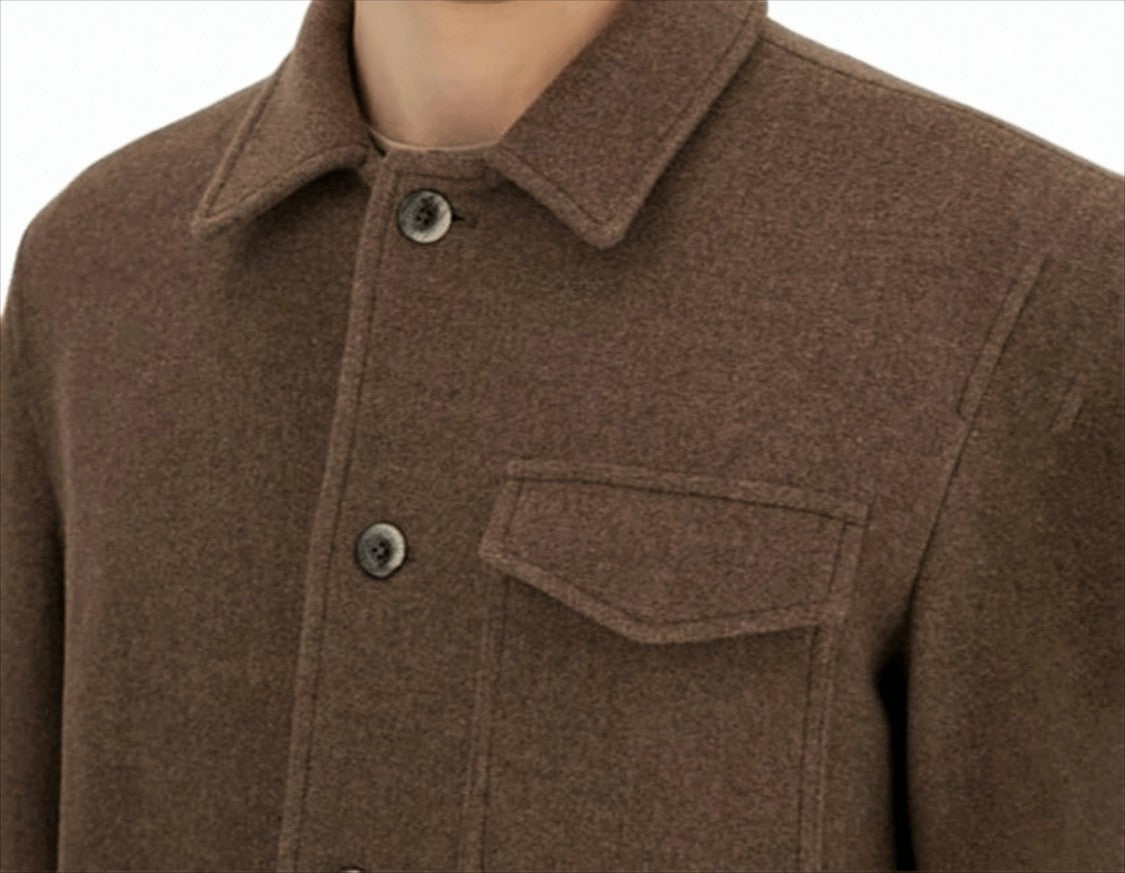 Herno Double-Fabric Twill Coat With Automatic Button Closure