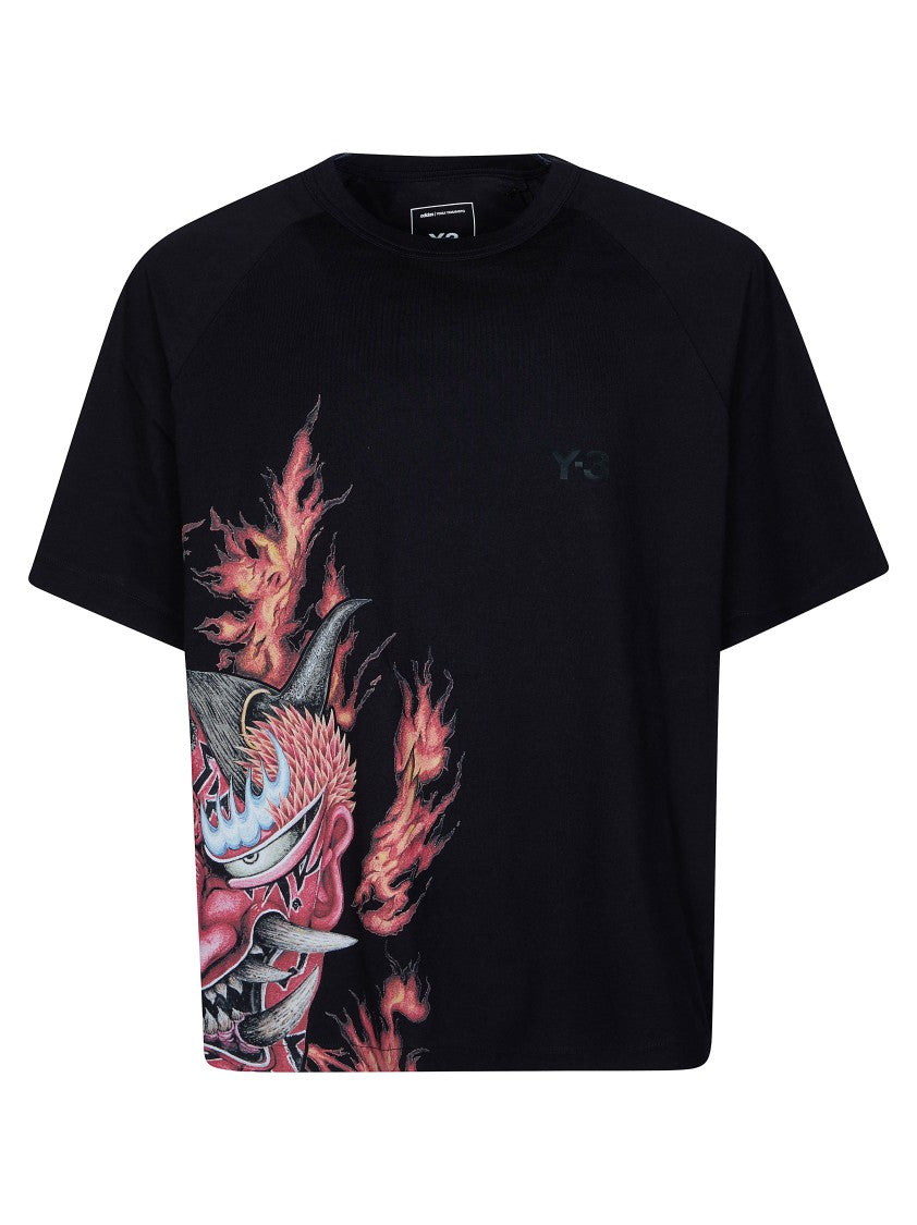 Y-3 Gfx Ss Tee Graphic Print Cotton T-Shirt