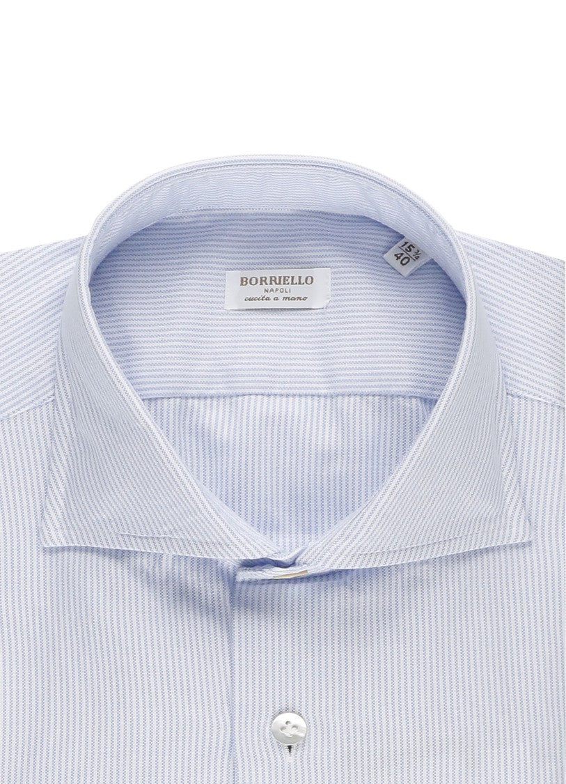 Borriello Light Blue Striped Cotton Shirt