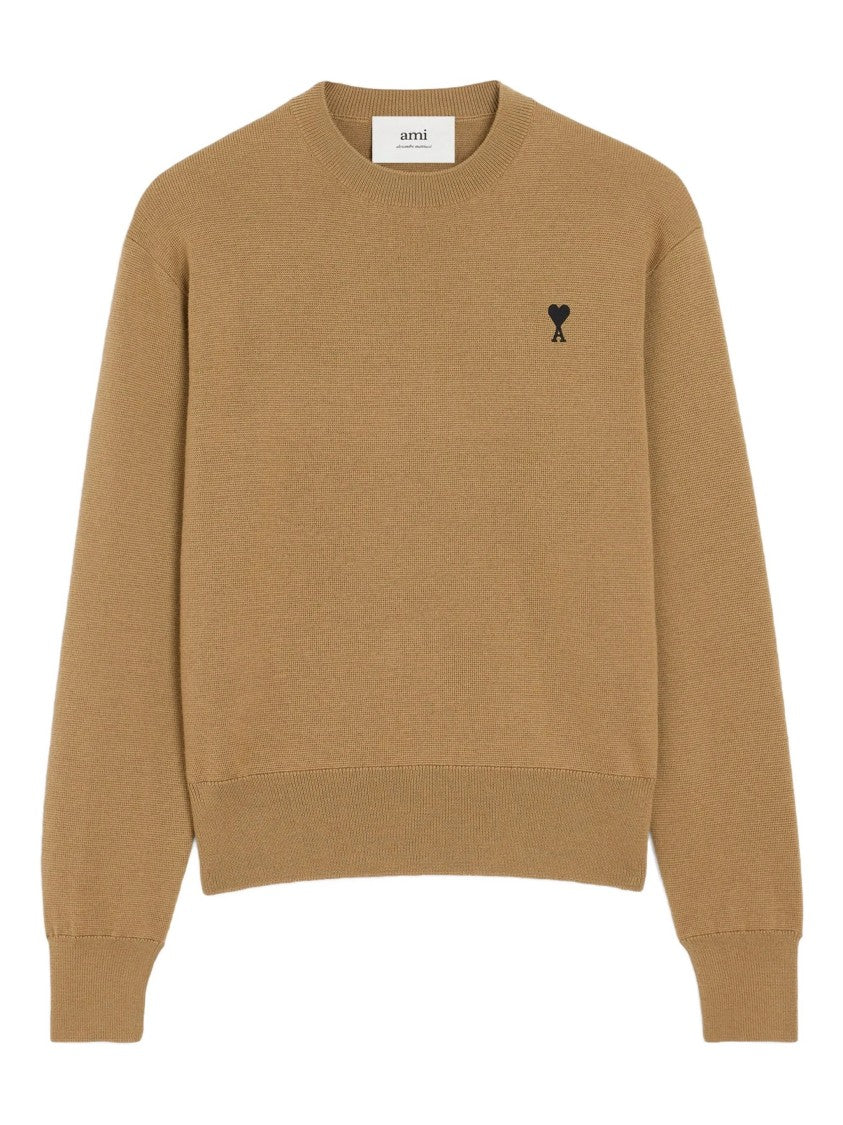 Ami Camel Wool Knit Sweater