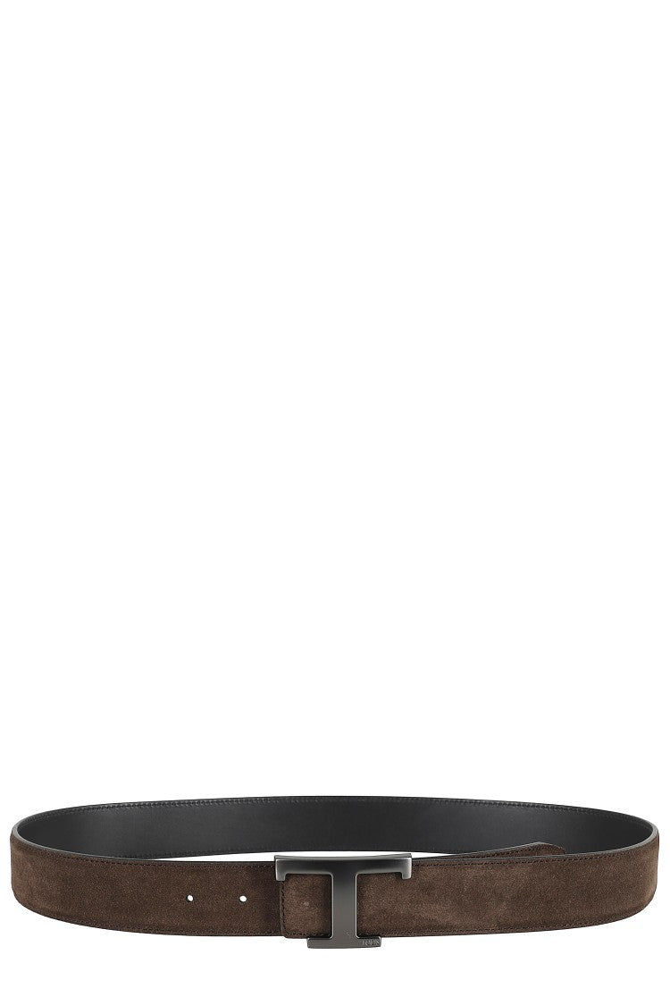 Tod's Two-Tone Leather Belt With Front Logo