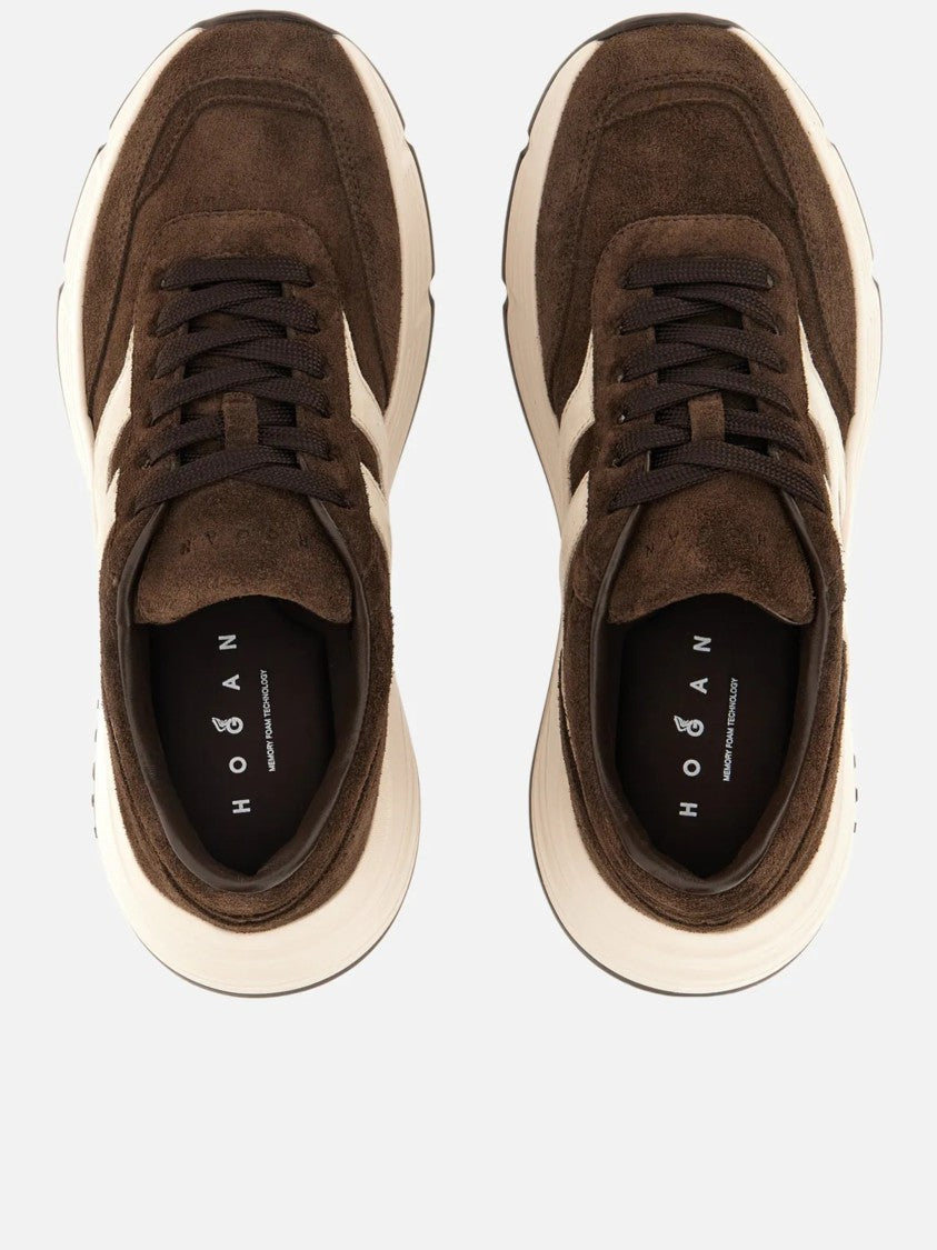 Hogan Dark Brown Suede Sneakers