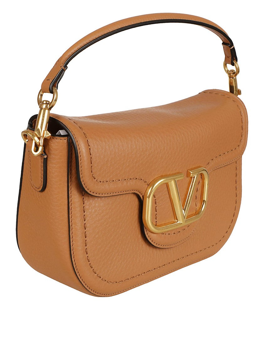 Valentino Garavani Almond Beige Calf Leather Alltime Shoulder Bag