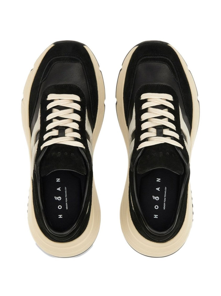 Hogan Nero E Bianco Sneakers With Textured Finish