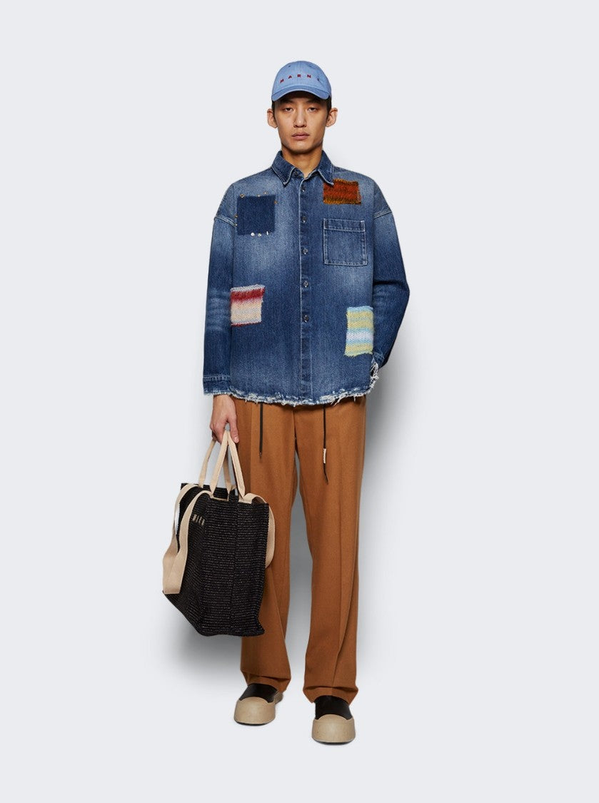 Marni Logo Cap Iris Blue