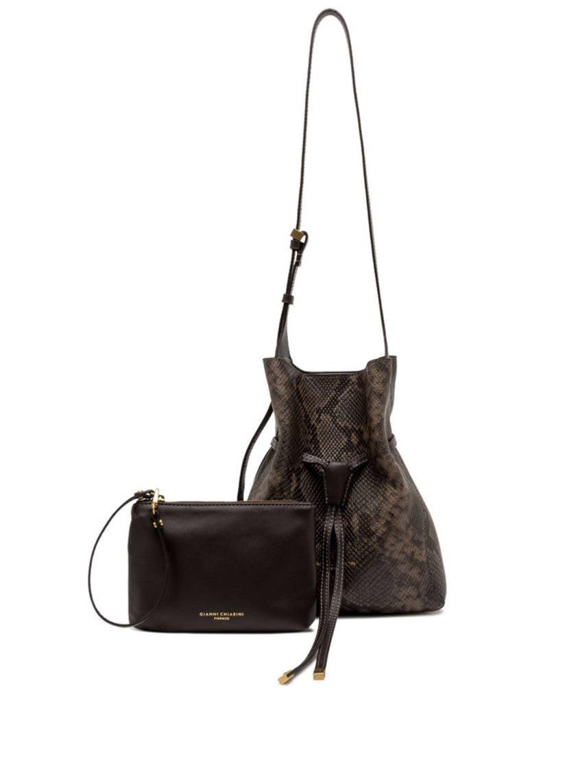 Gianni Chiarini Textured Medium Bucket Bag With Drawstring Closure