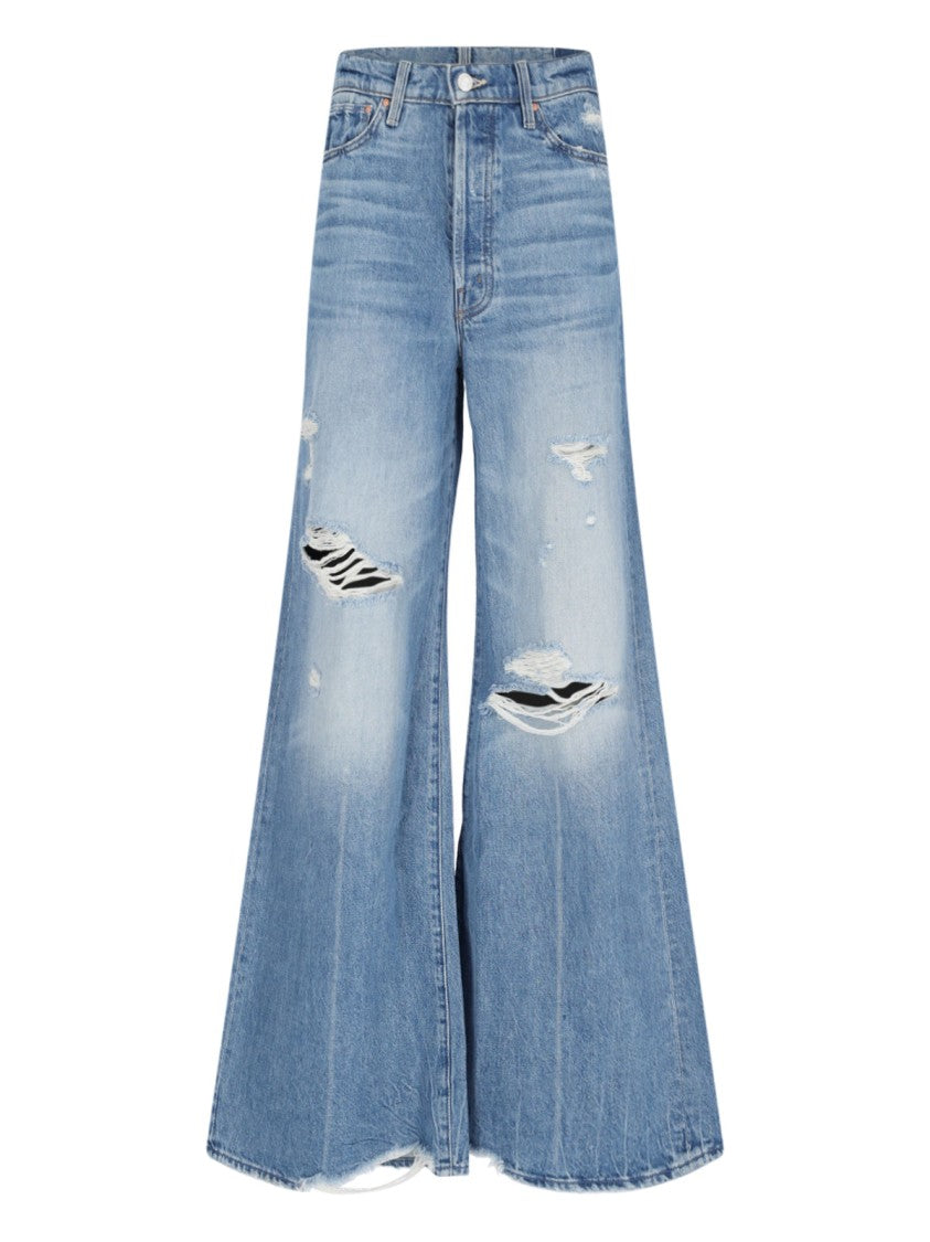 Mother "The Ditcher Roller Sneak" Palazzo Jeans – Light Blue