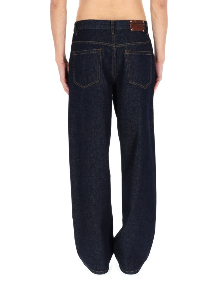 Dries Van Noten Pine Loose Wide-Leg Indigo Jeans