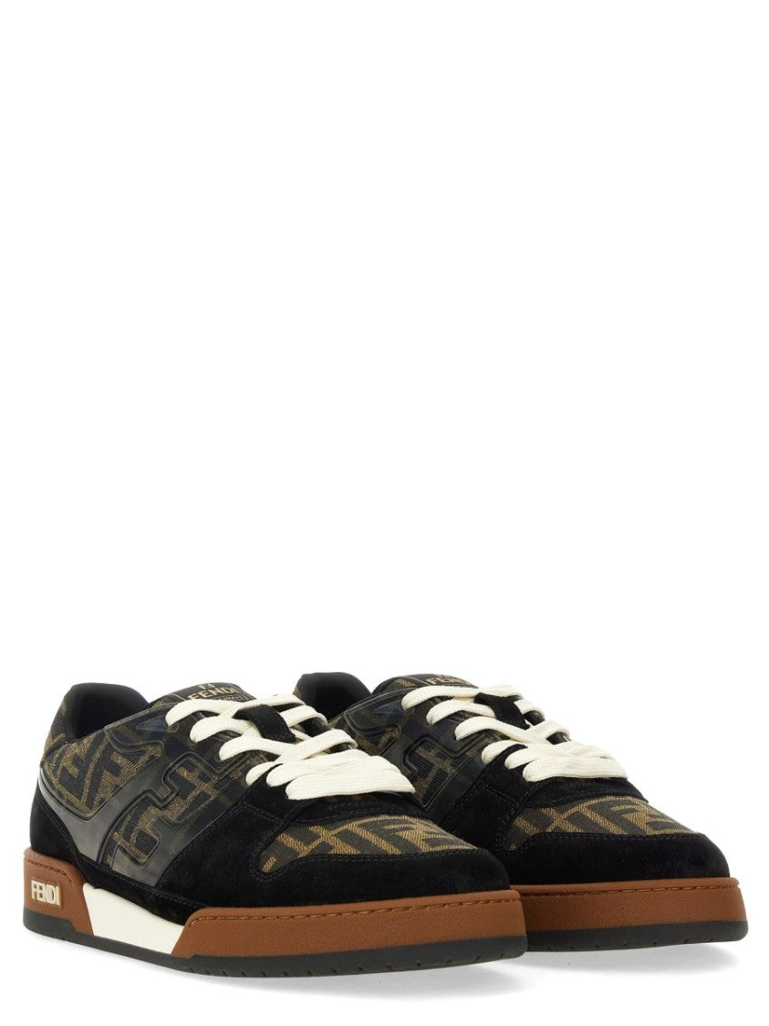 Fendi Low-Top Sneakers With Signature Monogram And Luxe Materials
