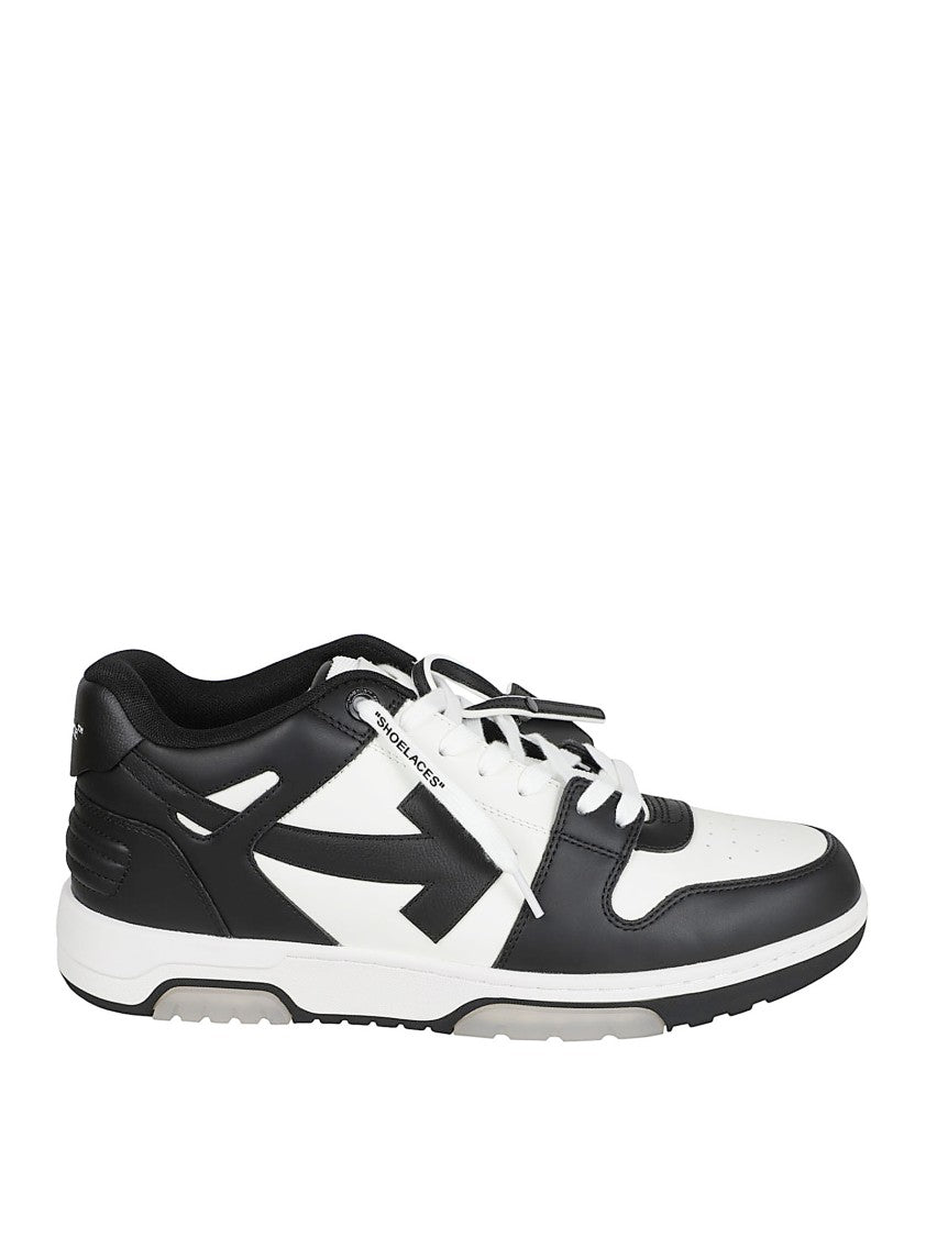 Off-White Low-Top Sneakers With Bold Color Block Design