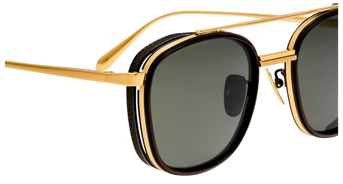 Linda Farrow Lfl Aviator Sunglasses With Gold-Tone Titanium Frame