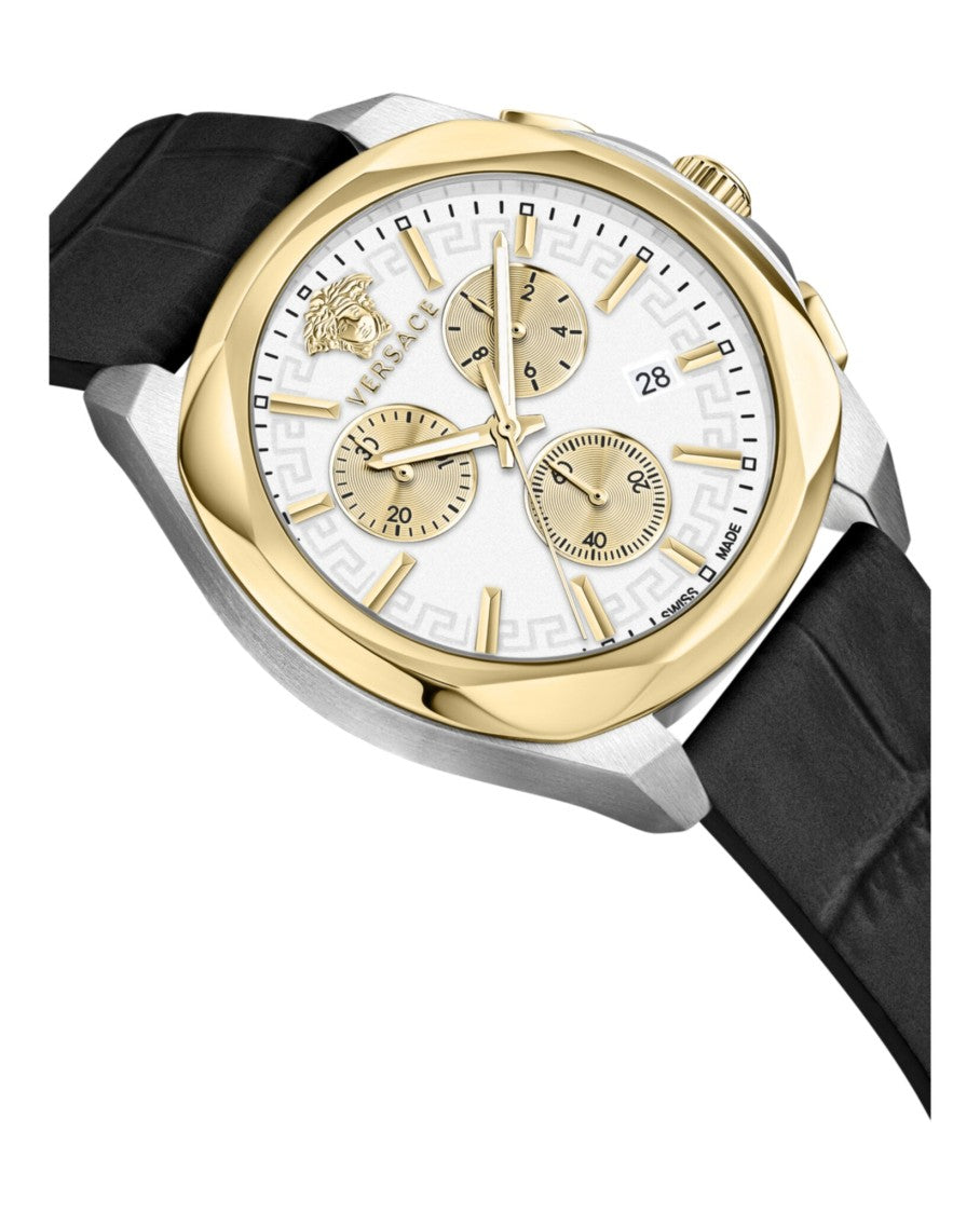 Versace Medusa Chrono Two-Tone Leather Watch