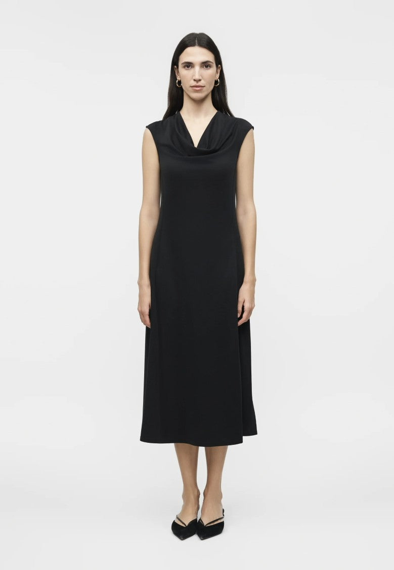 Max Mara A-Line Midi Dress With Draped Cowl Neckline