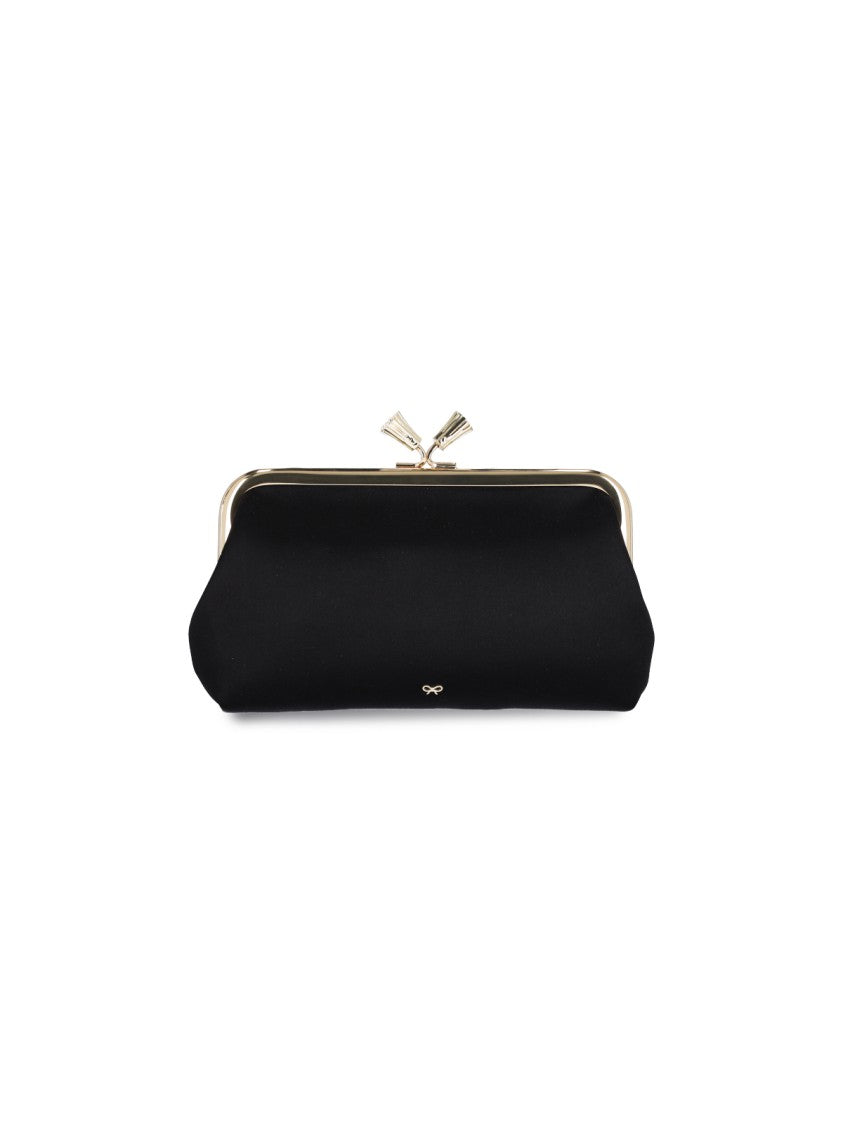 Anya Hindmarch Black Bespoke Maud Tassel Viscose Clutch