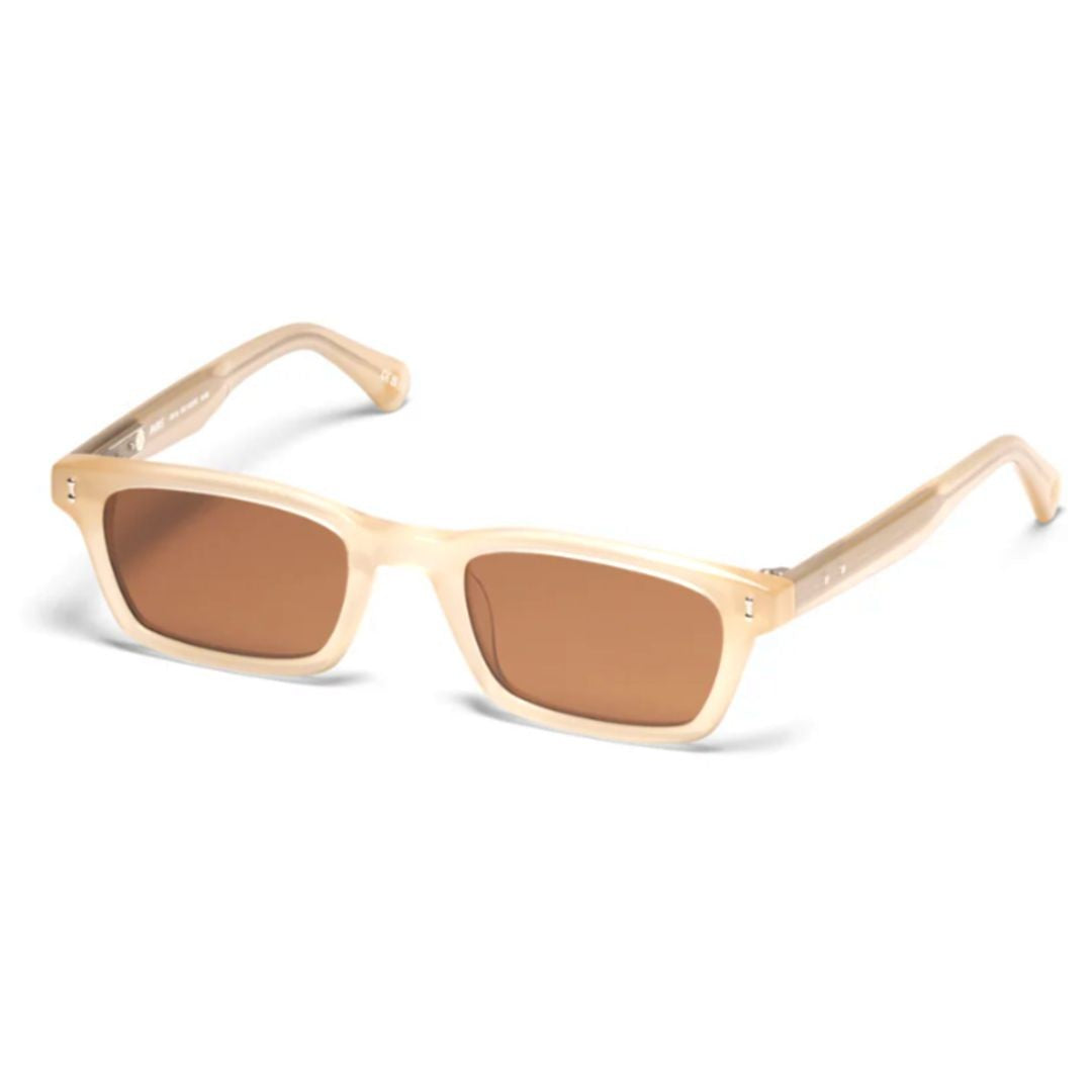 Peter And May Self Exotic Rectangular Frame Sunglasses In Sand Brown Acetate