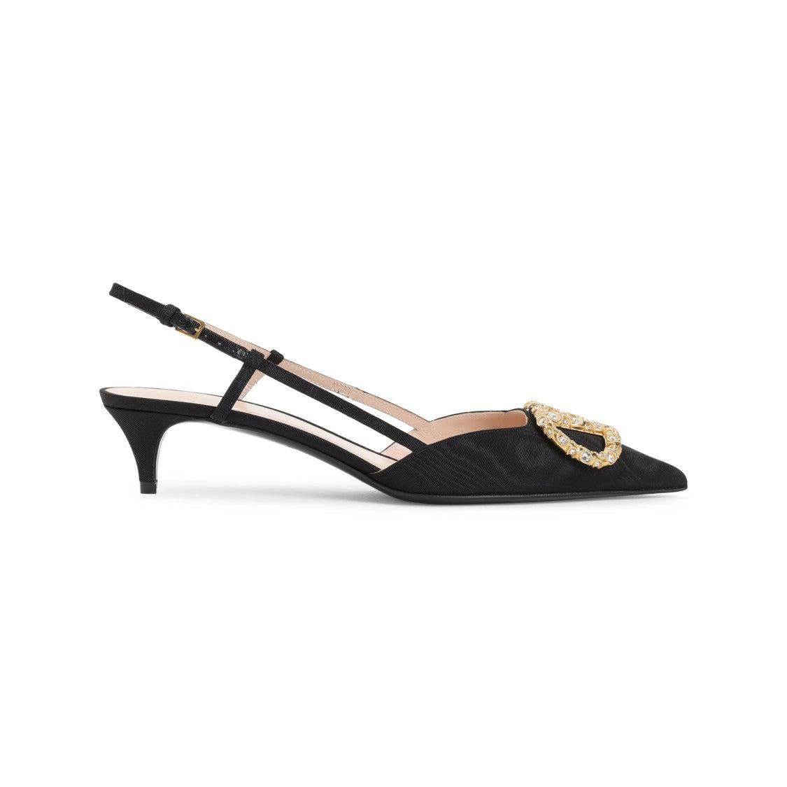 Valentino Garavani Ornate Buckle-Embellished Viscose Pumps