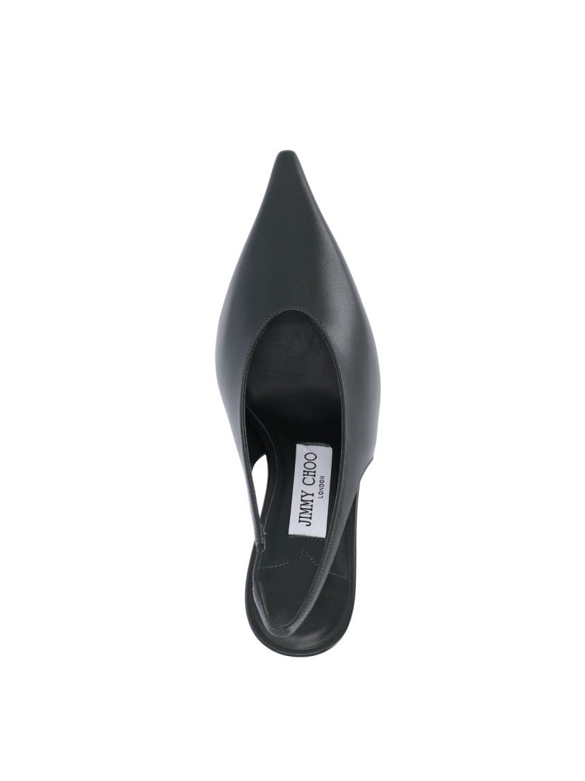 Jimmy Choo "Isa 80" Slingback Pumps Dark Green