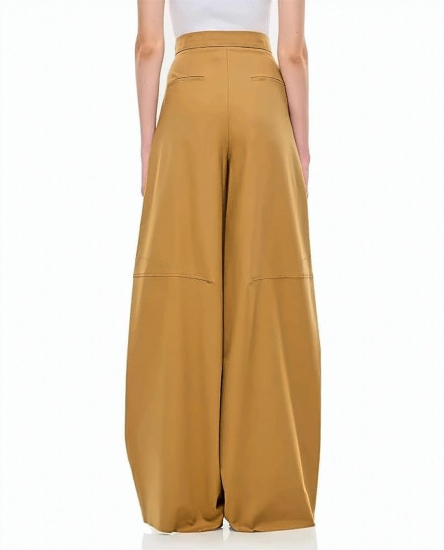 Max Mara High-Waisted Palazzo Pants With Pleated Detail